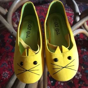 Yellow kitty cat shoes